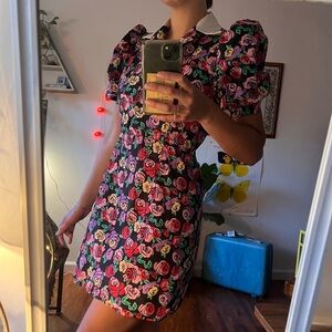 Puff sleeve floral dress